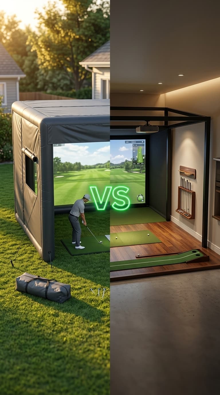 Inflatable vs. Permanent Golf Simulator Enclosure: Which Is Right for You?